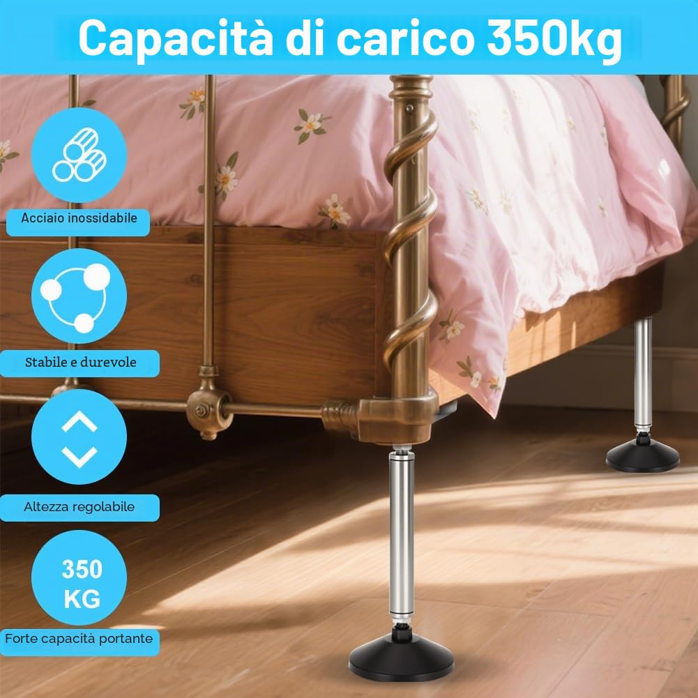 Asta di supporto telescopica, 38 – 52 cm, sistema di supporto regolabile, asta di supporto regolabile, supporto fino a 300 kg, staffa di sollevamento per pensili, divano, lavandino, armadietti da