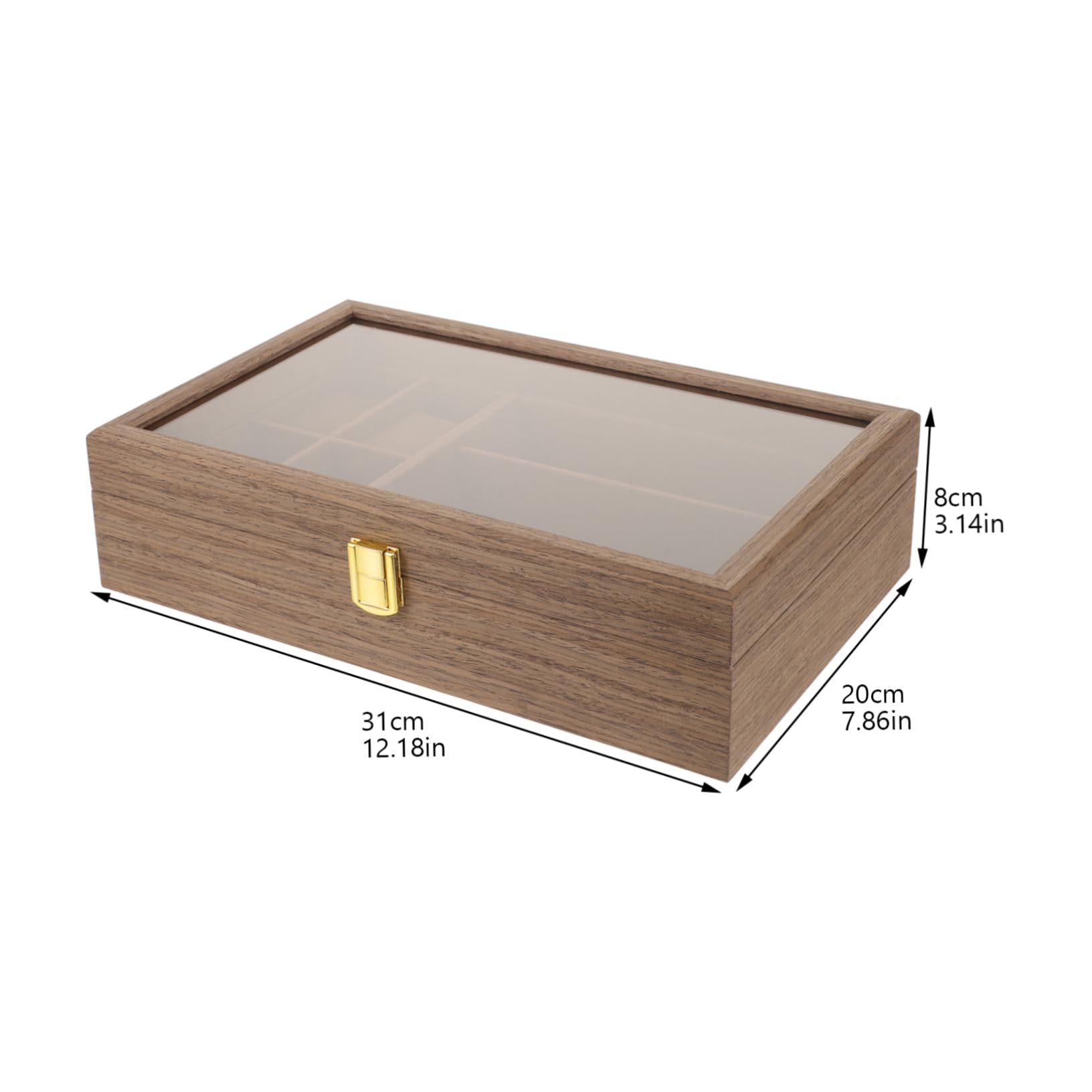 COLLBATH 1kawałek Organizer Biżuterię i Okulary Stylu Retro z Drewna Orzechowego Pojemnik Do Przechowywania Biżuterii i Okularów Praktyczny Biżuterię Elegancki Organizer i Akcesoria
