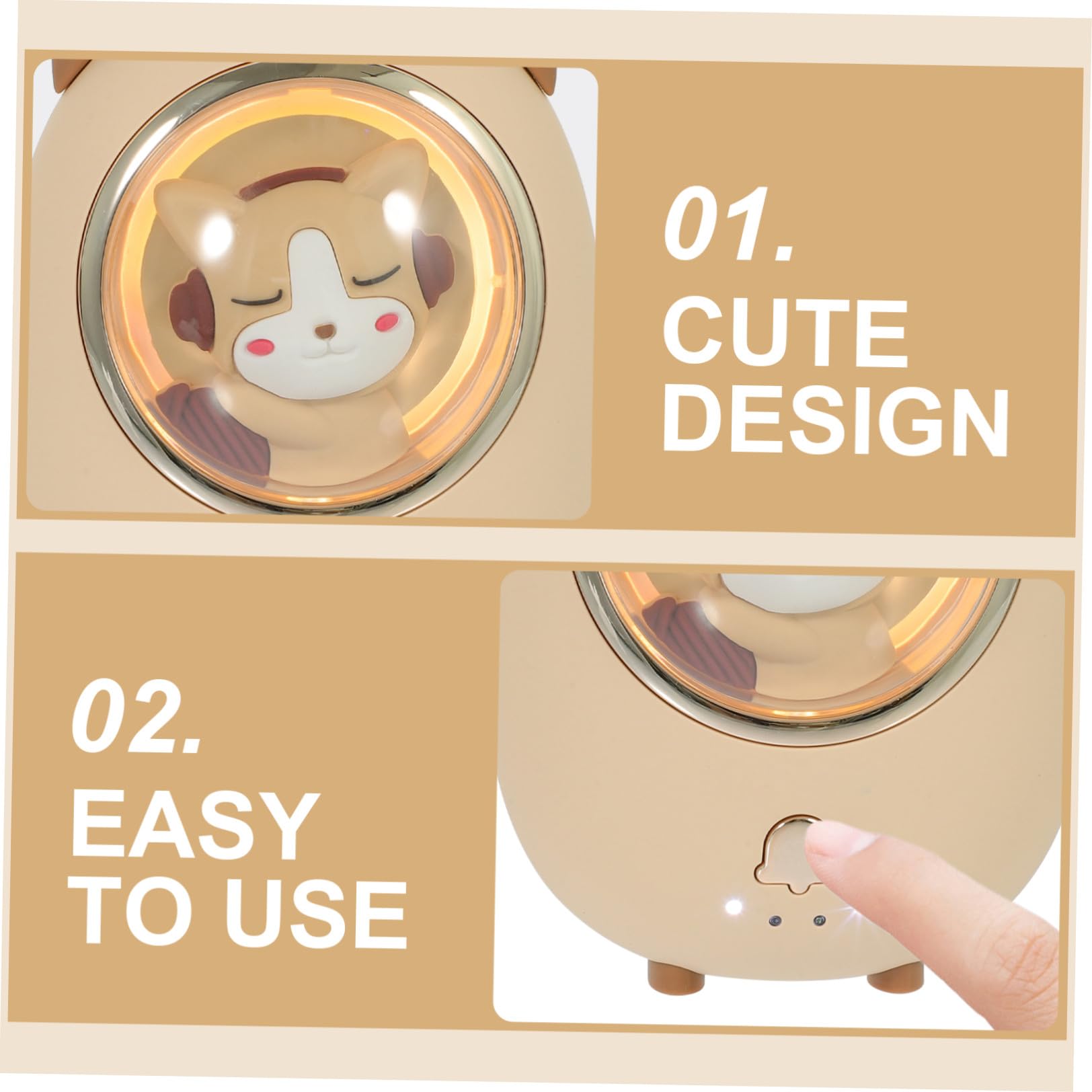 Chauffe-Mains USB Rechargeable D’Animaux Mini Chauffe-Poche Lumineux Protection Anti-Surchauffe Portable et Léger pour Activités Extérieures Hivernales