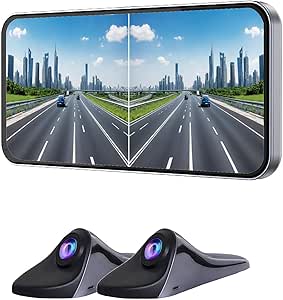 6.25 inch car Blind Spot Camera Surveillance System,HD 1920 * 1080p Touch Screen Display with Blind Spot Camera, Side View Camera System (Black)