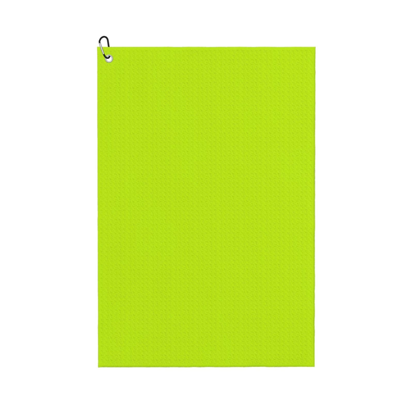 Hnnkloy Bright Green Lime Neon Color, 16x24 in Portable Waffle Golf Towels with Carabiner Clip for Golf Bag