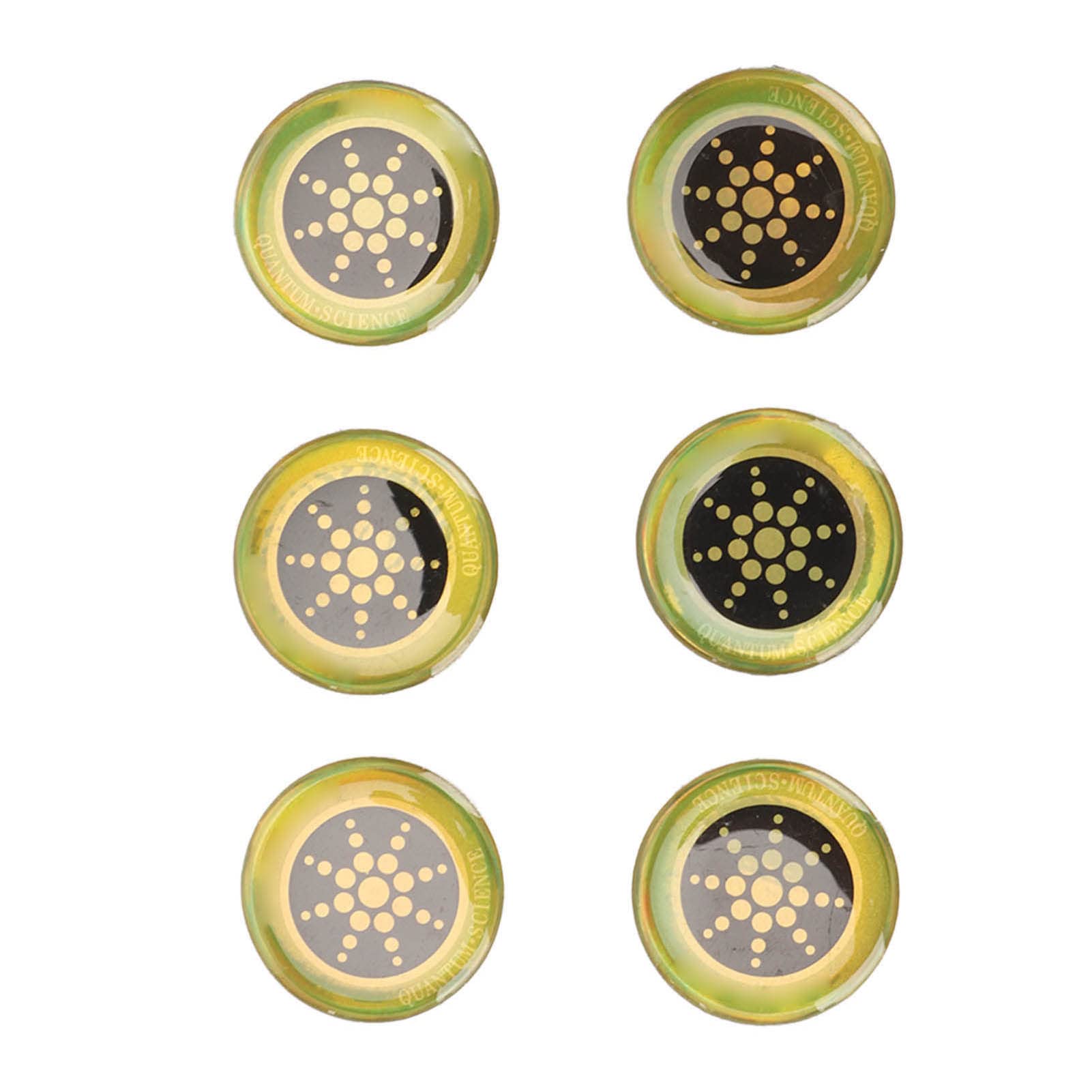 TUORE Cell Phone Stickers, 6pcs Self Adhesive 2.9cm Diameter EMF Radiation Sticker for Tablets (Gold)