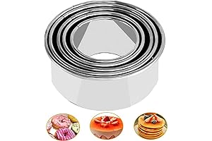 5-Piece, 2-Inch Round Stainless Steel Cookie Cutters