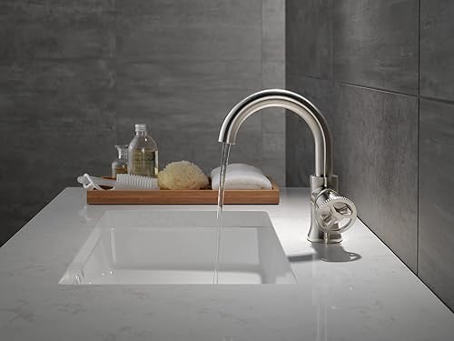 Miniatura 8 de Delta Faucet Trinsic - Grifo de baño extraíble, grifo de baño dorado, de un solo orificio con desplegable, grifo de lavabo de baño, acoplamiento