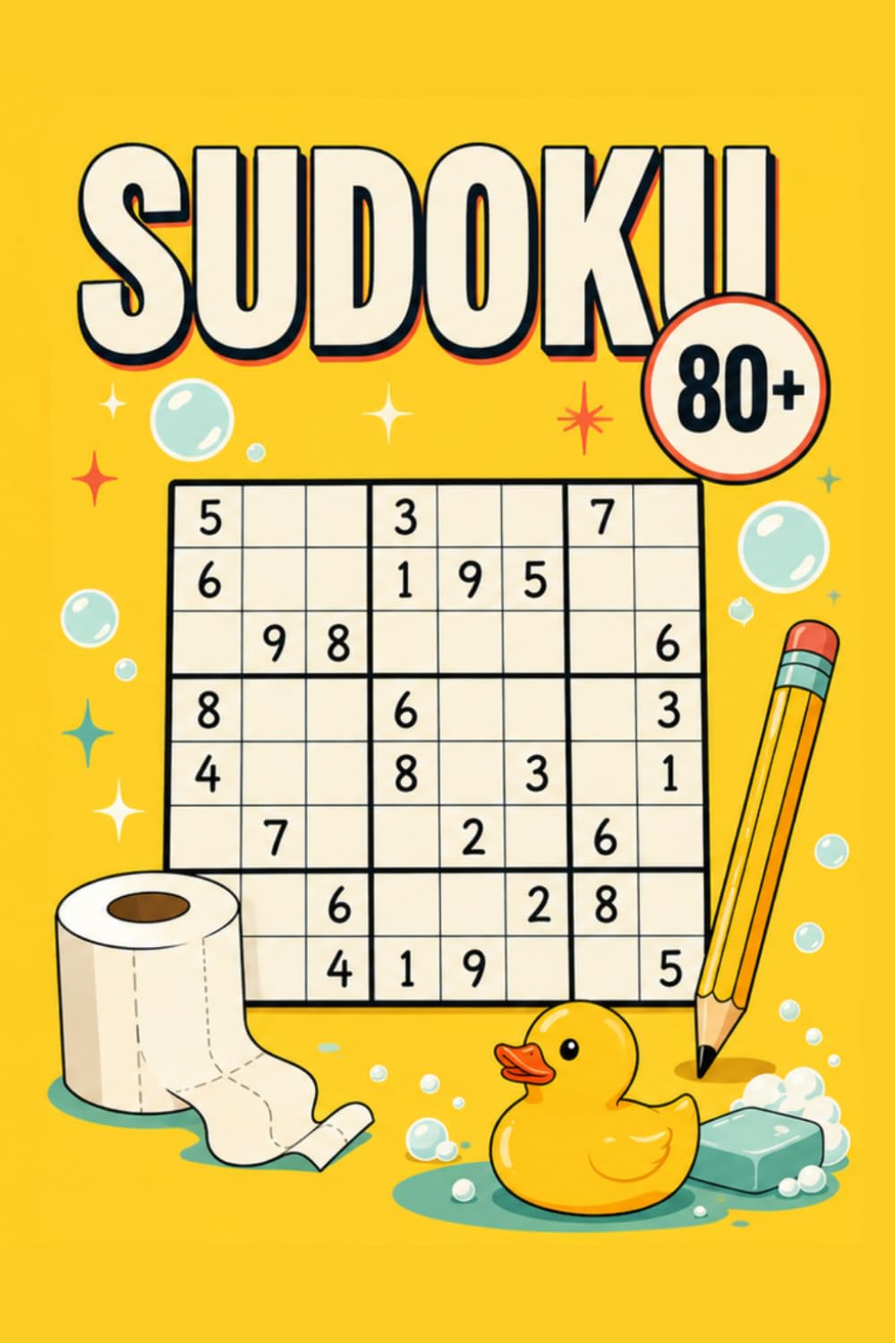 Sudoku da Bagno: 80 Rompicapi in 3 Livelli con Soluzioni | Enigmistica per Adulti in Medio-Grande Formato – Idea Regalo Divertente