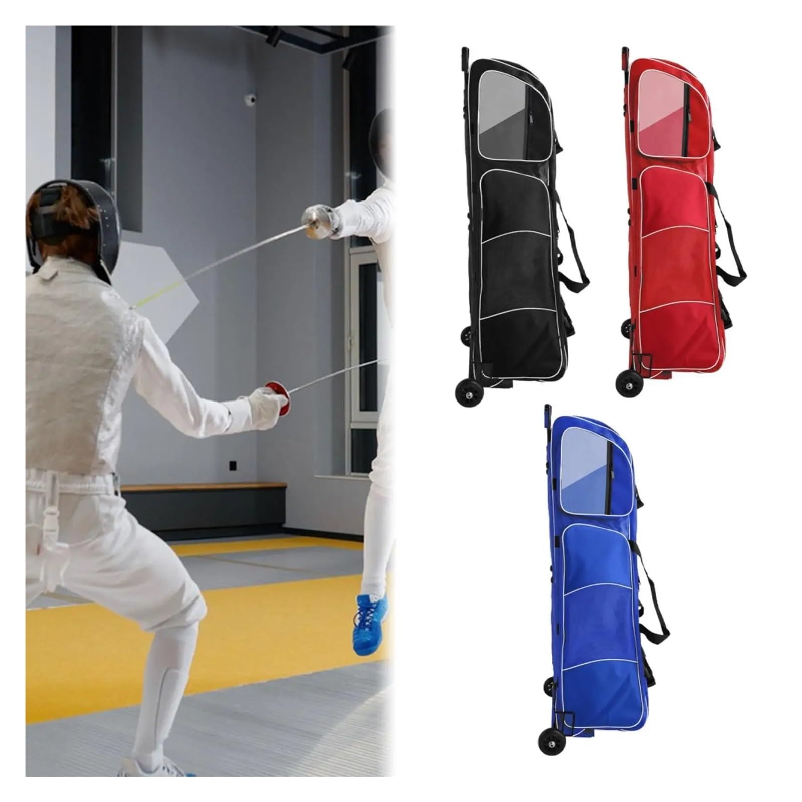 Bolsa de Esgrima Bolsa Grande for esgrima con Ruedas, Bolsa de Transporte for, Organizador Impermeable, Carrito