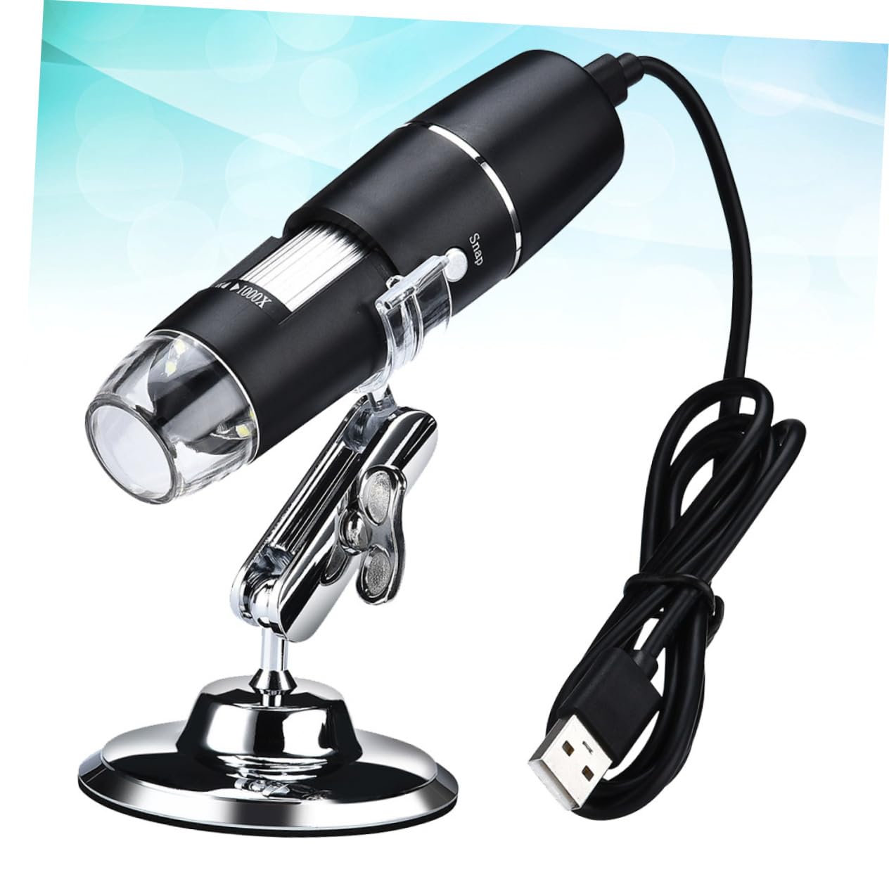 Gadpiparty Digitale USB Lupe mit LED Beleuchtung Vergrößerung Flexible Arm Tischmikroskop für Reparatur Inspektion Labor Schmuck Briefmarken Antiquitäten