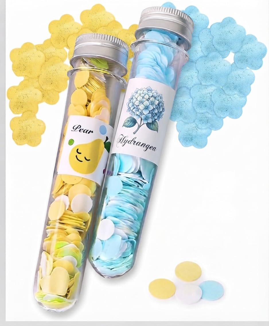 Paper Soap Sheets in Tube, Pear & Hydrangea Scented | Instant Dissolving, Travel-Ready, Hygienic Storage Tube, All Skin Types, Compact Design-image-28
