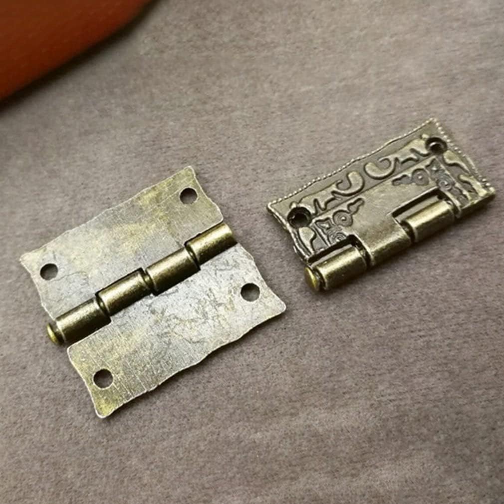Mini Vintage Antique Carbinet Drawer Hinge Wooden Furniture Jewelry Gift Box Brass