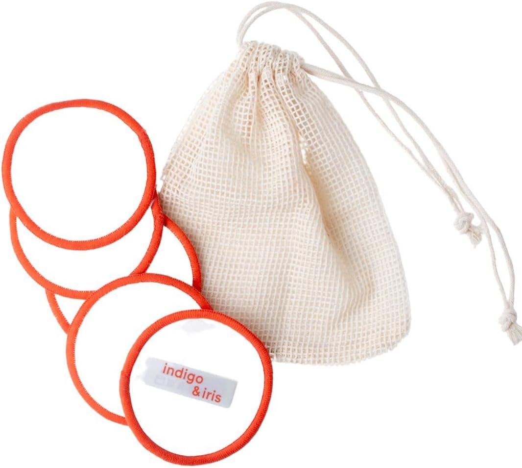 indigo & iris Reusable Exfoliating Cotton Rounds – Washable Makeup Remover Pads for Face Cleansing, Makeup and Eye Makeup Removal – Eco Friendly Facial Cleansing Pads & Cloths