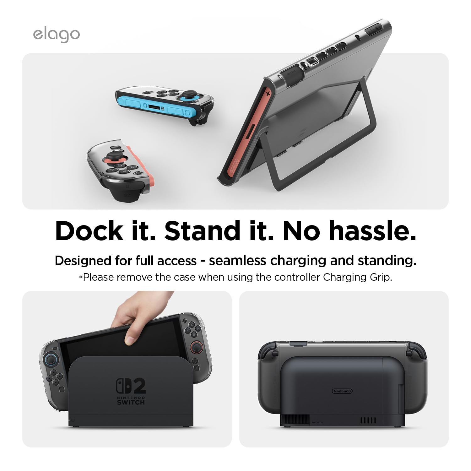 elago Etui Przezroczyste do Nintendo Switch 2 | Smukłe, Twarda Powłoka PC, Odporne na Wstrząsy, Pełne Etui Ochronne, Wygodne Uchwyt, Odporne na Zarysowania