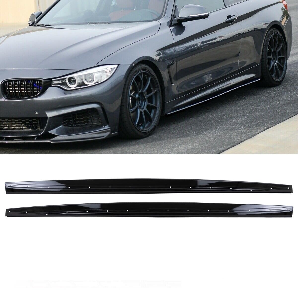 DM Autoteile 2-91678 Sport-Performance Seitenschweller Ansatz hochglanz schwarz kompatibel für BMW 4er F32 F33 F36 M-Paket