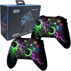Combo kit com 2 Controle Gamepad Joystick Com Bluetooth Wireless Sem fio Compatível Com Para Celular Android ou iOS Smart TV Samsung Tablet ou PC Computador I Controle KP-GM032 para Jogos Mobile de Smartphone com Suporte a Cloud Gaming Xbox Game