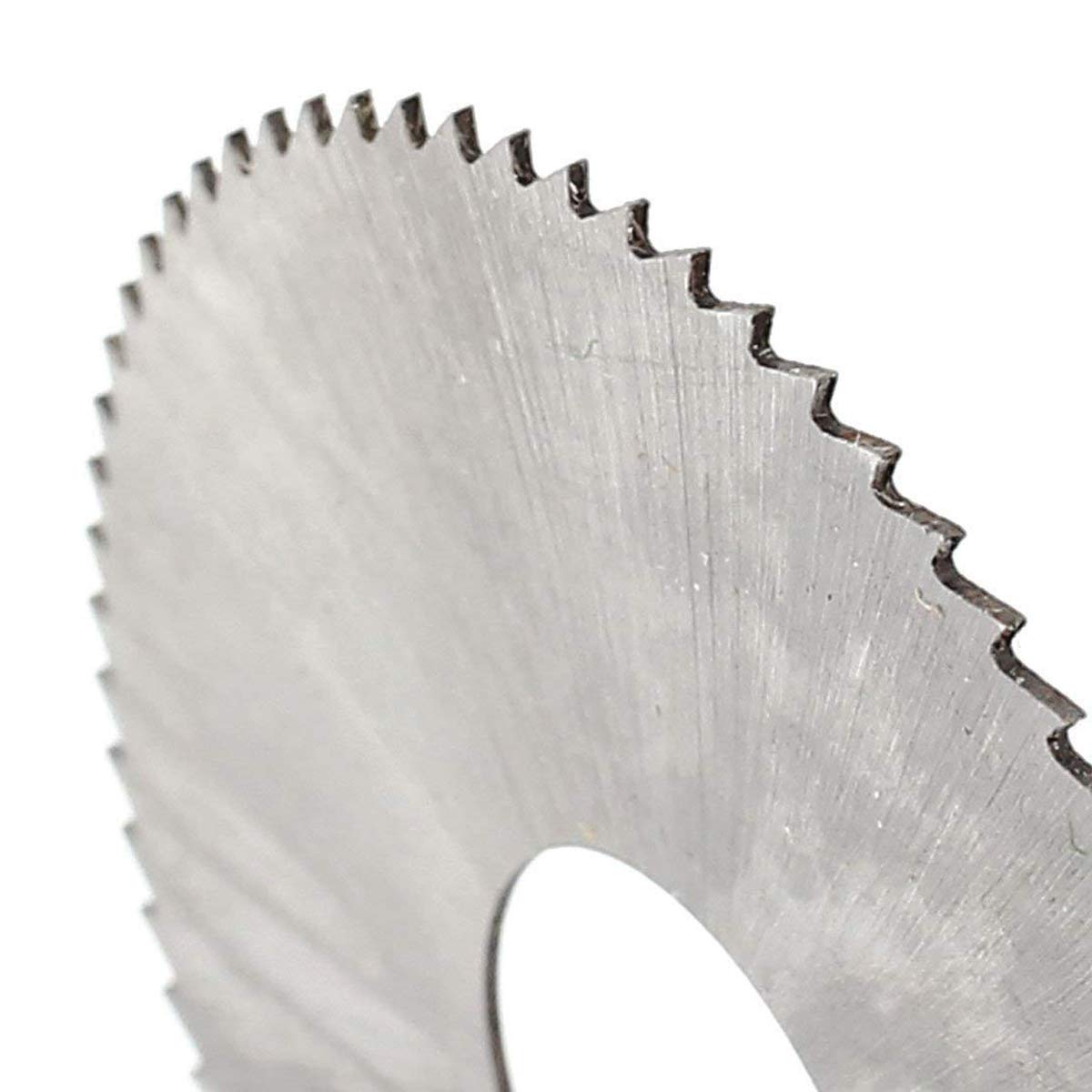 5pcs 72 Teeth HSS Slitting Saw Arbor Hole Round Slotting Cutting Wheel Disc Jeweler Mill Cutter Cutting Tool Silver Tone,60mm/2.4" Dia 0.5mm Thickness