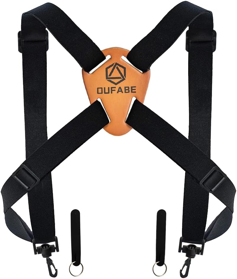 Binocular Harness Strap, X-shaped Adjustable and Deluxe Bino Chest Straps for Hunting, Fits for Carrying Binocular, Cameras, Rangefinders and More