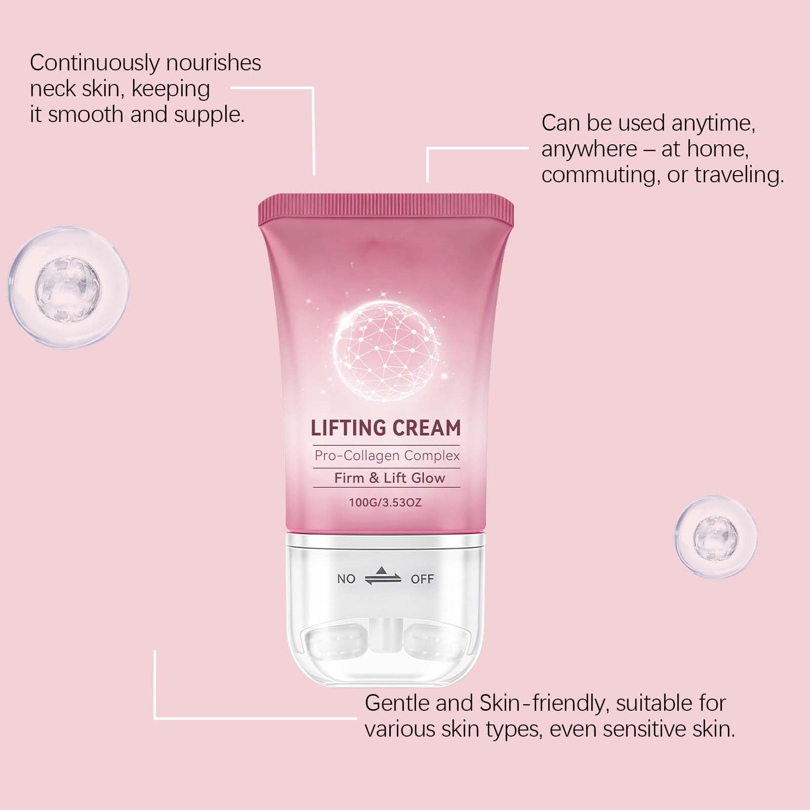 Pinklabs Peptide Lifting Crema per il collo per la pelle flaccida e tonica, idratante tonifica il collo migliora l'elasticità anti invecchiamento viso colli tonifica crema idratante (5 pezzi)