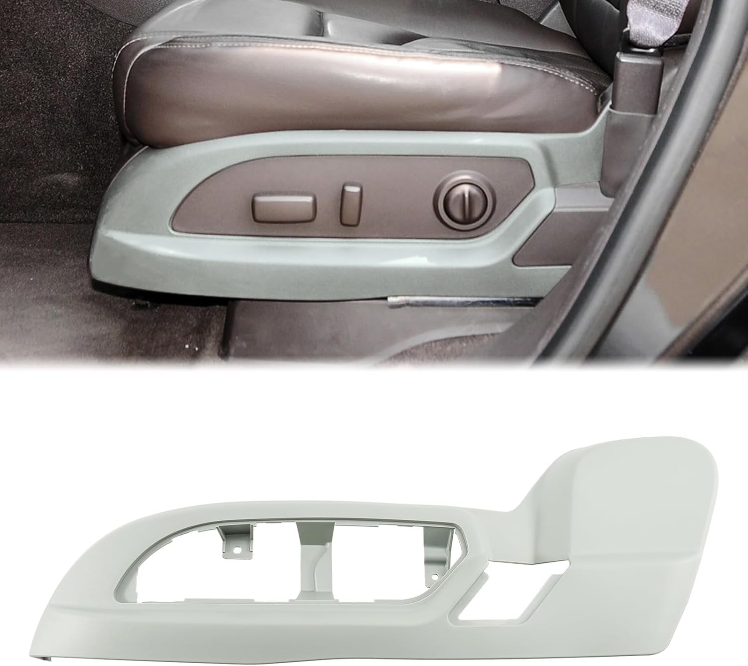 Driver Seat Trim Panel for GMC Acadia for Chevrolet Traverse for Buick Enclave 2009-2017 Gray Seat Side Track Cover Replaces 25941791