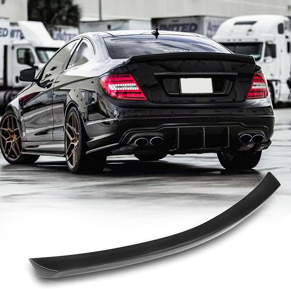 Trunk Spoiler Fits for Mercedes Benz Class W204 C204 Coupe 2008-2014 C180 C200 C250 C300 C63 AMG 2Door FRP Car Rear Boot Lid Highkick Spoiler Wing Lip