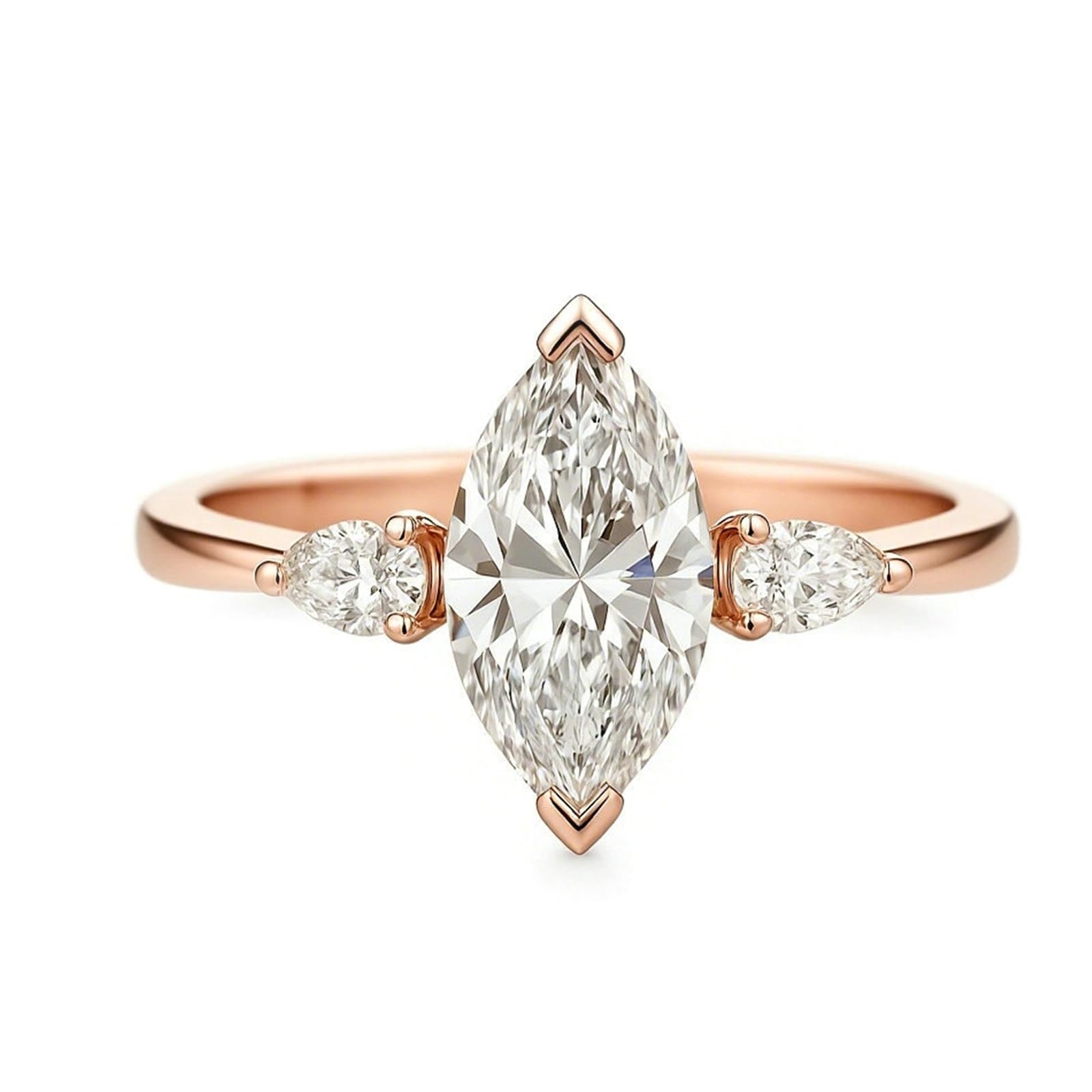 Anillos de compromiso solitarios para ella, anillos de boda de oro blanco macizo de 9 quilates, 14 quilates y 18 quilates con moissanita de 2 quilates, anillos de aniversario para mujer