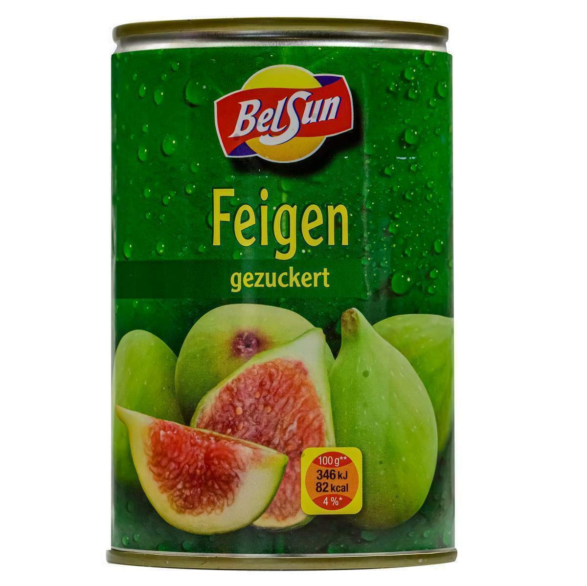 BelSun Feigen - 48x 210g Dose - gezuckerte ganze Feige eingelegte grüne Feigen Obstkonserve aus Spanien fruchtige Feigen vegan glutenfrei schonend verarbeitet