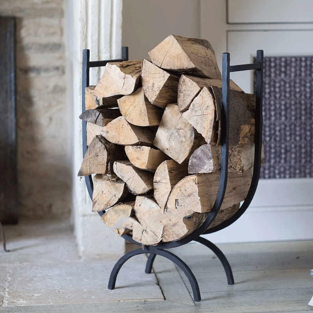 Log Store Firewood Racks Wood Holders Firewood Outdoor Firewood Holder Wrought Iron Log Store for Fireplace Tools Wood Store,