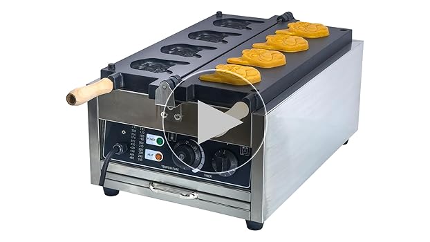 【sleepwalker】TANNUKI Waffle BigT M 110V 220V Electric Commercial Open Mouth Bear Taiyaki Ice