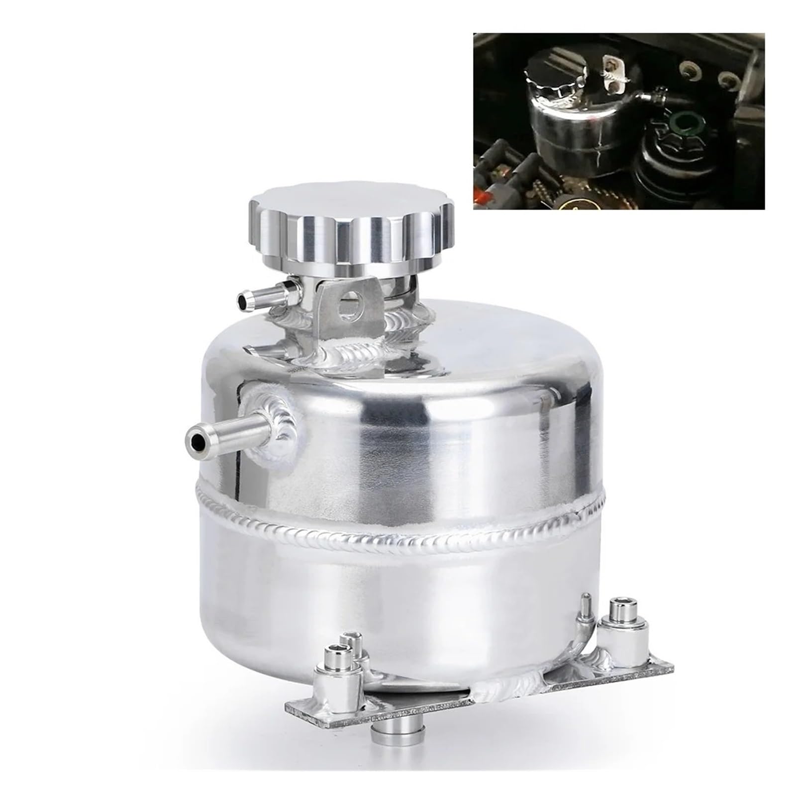 Vaschette Liquido Radiatori Per BMW Per Mini Per Cooper S R52 R53 2002-2008 Collettore Raffreddamento Alluminio Dell'acqua Pieno Tappo Espansione Serbatoio Accessori Auto(Black)