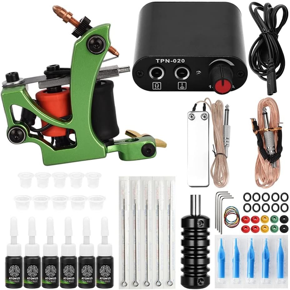 Tattoo Machines Tattoo Kit Complete Tattoo Machine Set Black Power Supply Inks Pigment Tattoo Accessories for Tattoo Beginners