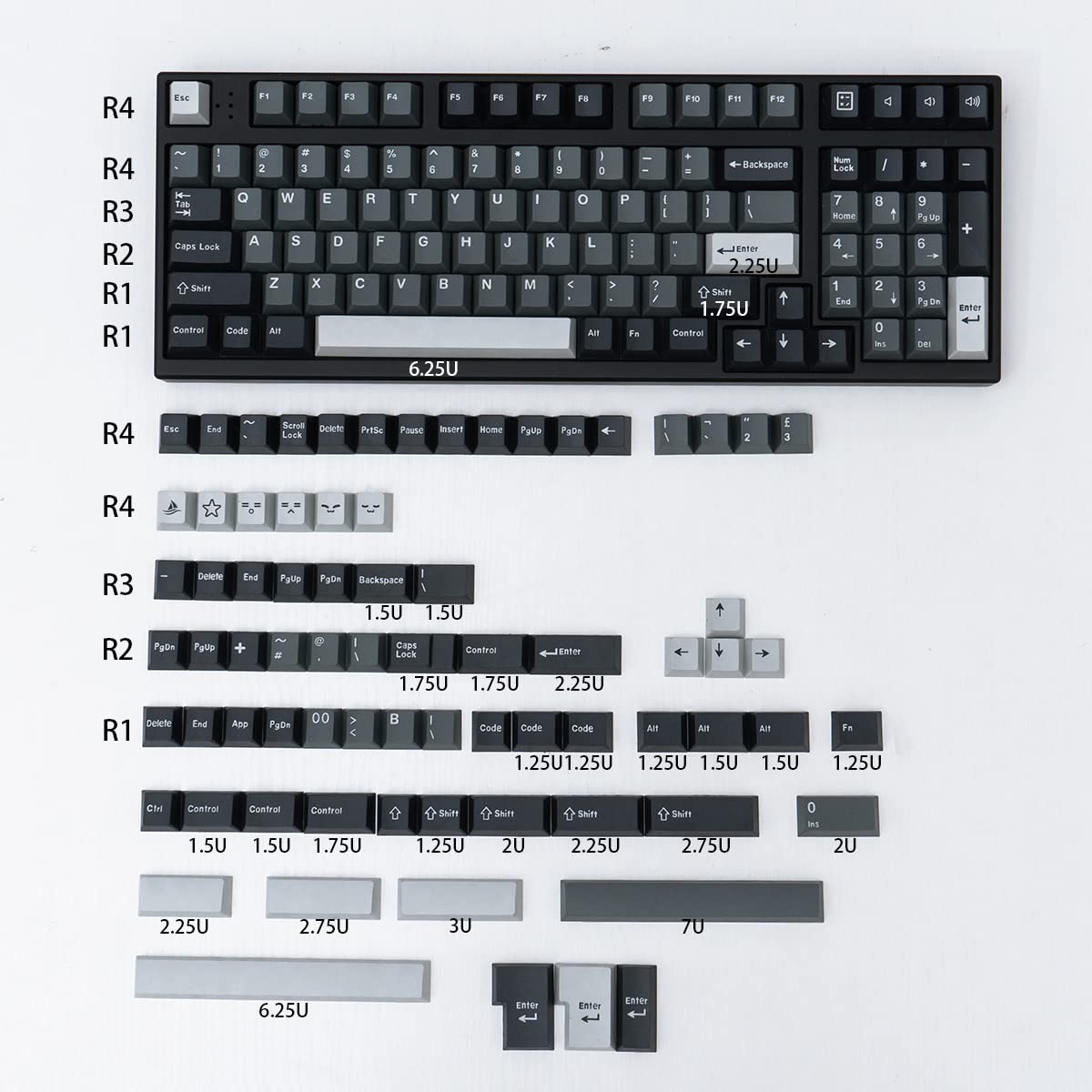 Amazon.co.jp: mintcaps アポロ キーキャップ セット 173キー チェリー