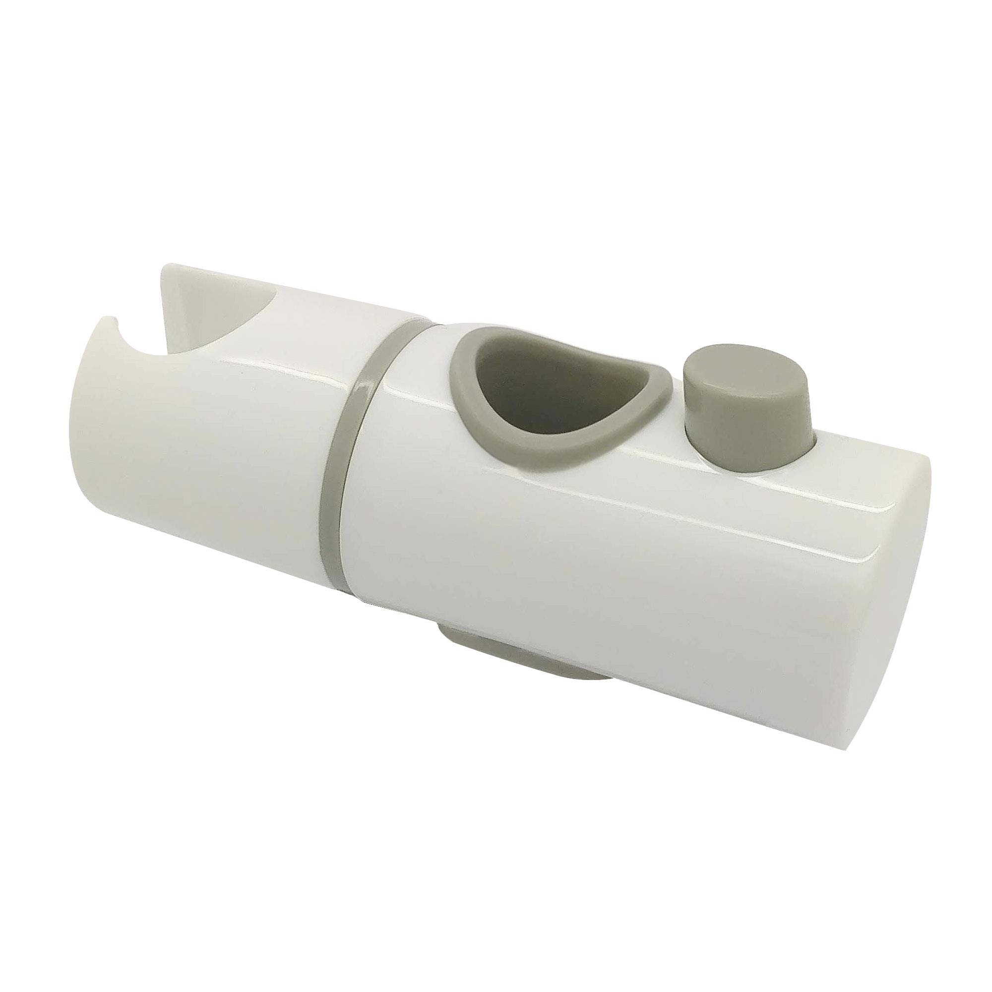 Ecospa White/Grey 25Mm Hand Shower Riser Rail Head Slider Clamp Holder Bracket In Trim