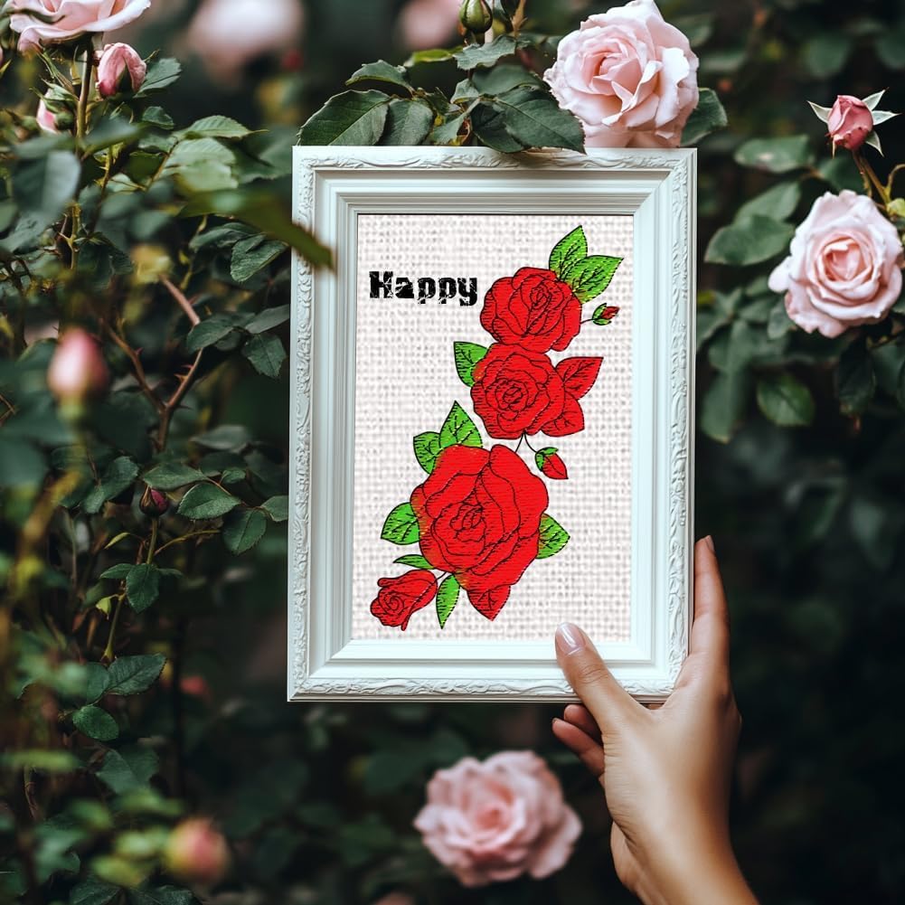 Rose Embroidery Stabilizers - Beginner Sewing Kits -5
