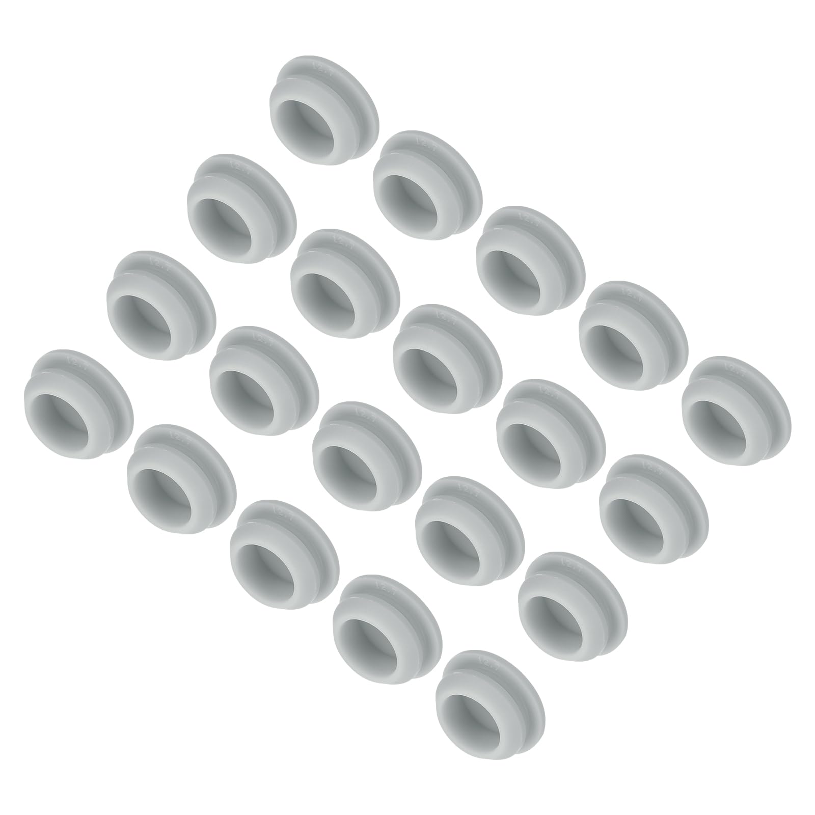 MECCANIXITY 20pcs Silicone Snap in Locking Hole Plugs,12.5mm/0.5 Inch Mounting Diameter Narrow Groove Width 2mm Panel Seal Cover Round for Kitchen Bulkheads Waterproof Sealing Plugs Grey