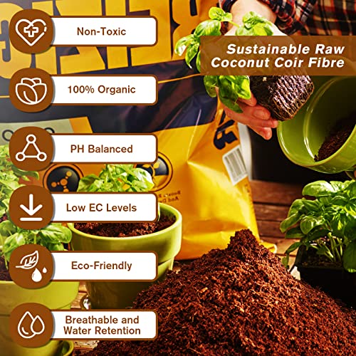 image for Legigo Pack of 10 Organic Coco Coir Bricks- 100% Natural Compressed Co