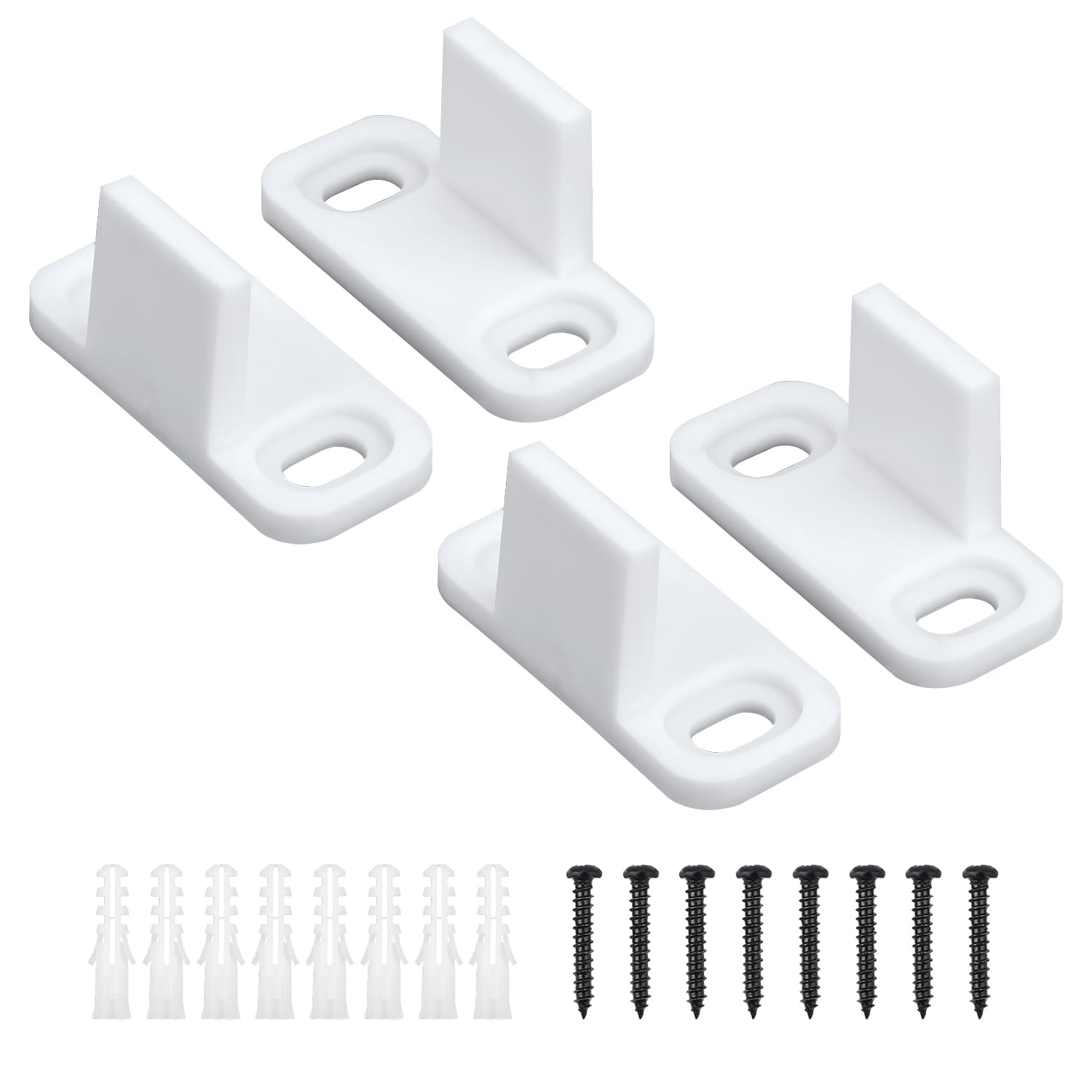 4 Set Guida a Pavimento per Porta Scorrevole, Ferramenta per Porta Fienile in Plastica Guida per Pavimento Porta Scorrevole Armadio Guida per Porta Scorrevole Guida (Bianco)