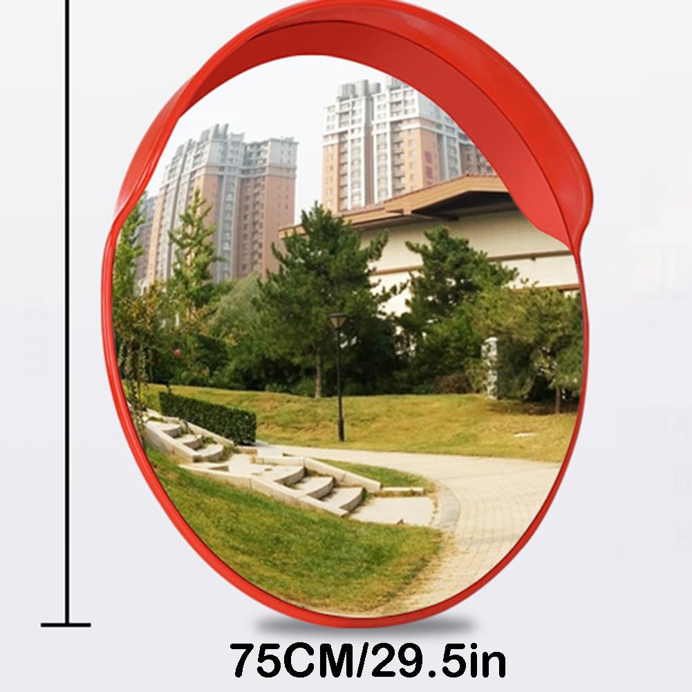 Mirror De Entrada Convexa, Espejo De Seguridad del Tráfico, Espejo De Seguridad Interior Y Exterior, Espejo De Seguridad Parabólico De Punto Ciego, Garaje, Almacén, Comercial,75cm