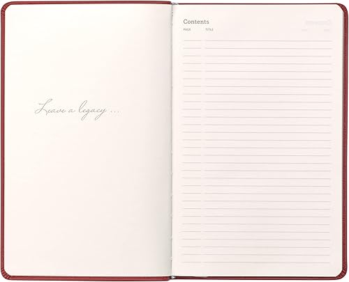 Miniatura 4 de Cuaderno clásico de cuero, tapa blanda, rojo Britannica, grande (5.4 x 8.5 pulgadas), 234 páginas a rayas, colección Heritage, tabla de contenido