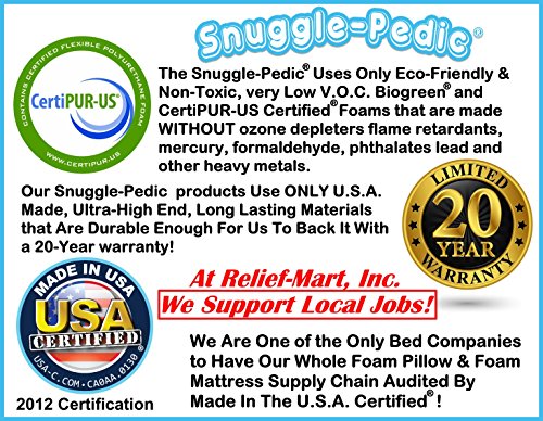 Zipper Removable Body Pillow Cover by Snuggle-Pedic - Kool-Flow Luxurious Bamboo Material - All USA Made (54 x 20 inch)