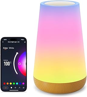 Auxmir Smart WiFi LED Night Light, Baby Table Lamp Compatible with Alexa, Google Home, Dimmable Light with RGB Colors, Mus…