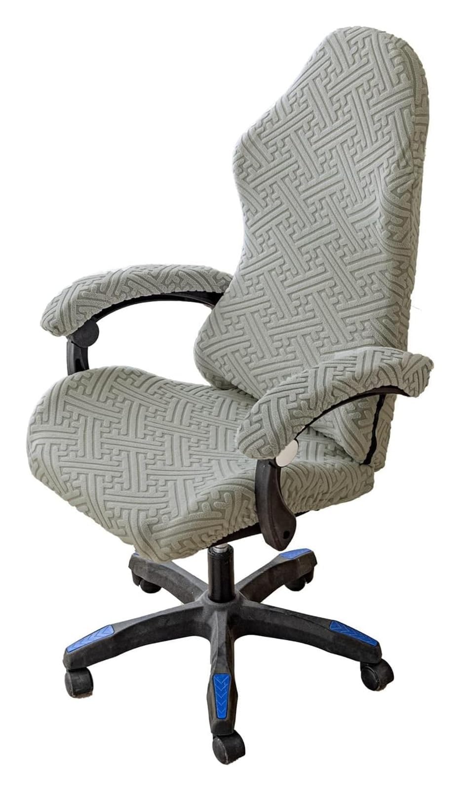 AOICXB Office Chair Seat Covers,Chair Protectors Stretchable Gaming Chair Covers,Computer Chair Cover with 1 Pair Armrest Cover(Gris)