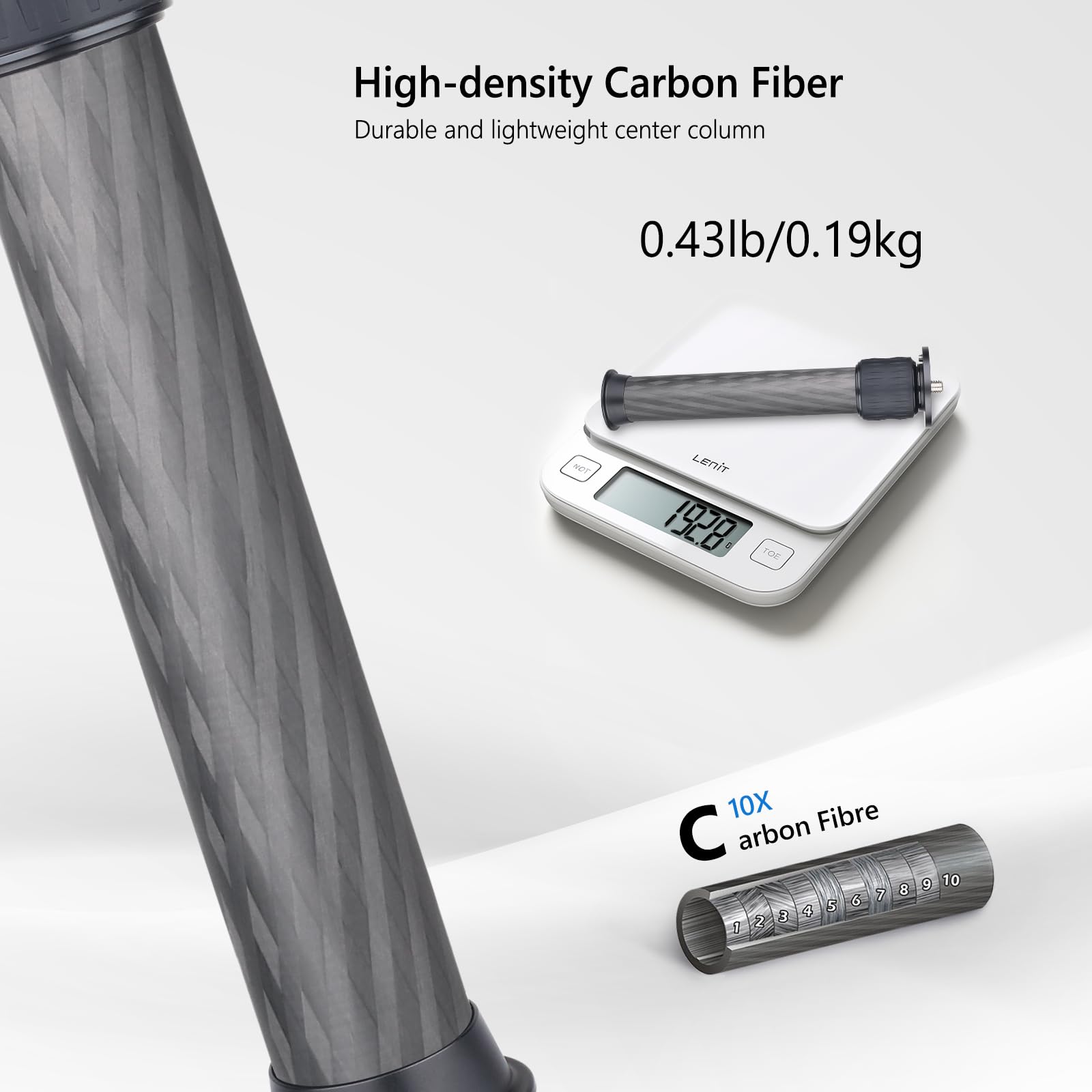 Colonne Centrale Fibre Carbone ARTCISE - 32.5mm, 2 Sections, EC3