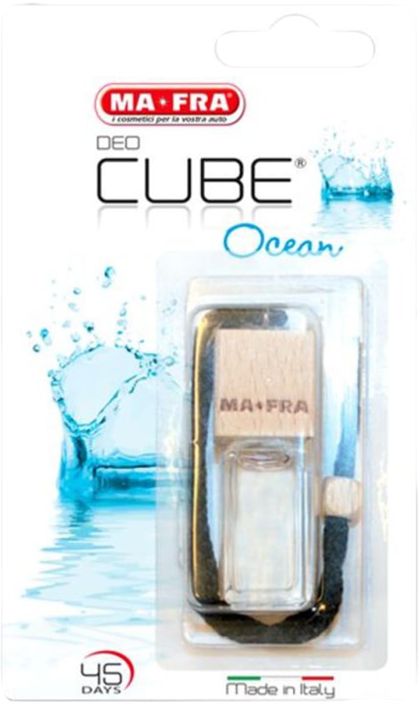 Ma-Fra Deo Cube Car Perfume Ocean – 5ml Liquid Aroma | Refreshing Marine Breeze Fragrance | Long-Lasting Air Freshener | Elegant Glass Cube | Car, Home, Office Use