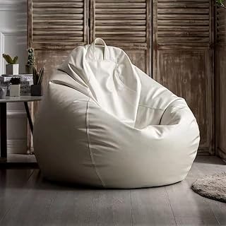 Funda de piel sintética de lujo impermeable para sofá grande para uso en exteriores e interiores, color blanco, 135 cm, ideal para dormitorio, sala de estar, jardín, no incluye relleno