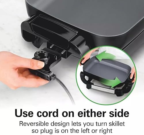 Miniatura 5 de Hamilton-Beach - Sartén eléctrica antiadherente reversible de cerámica de 20.5 pulgadas, gran superficie de cocción, control de temperatura