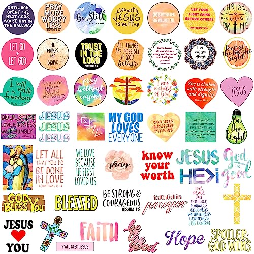 image for KASANYER 220Pcs Inspirational Christian Stickers, Waterproof Bible Ver