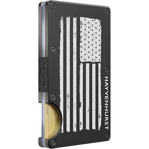 Hayvenhurst Wallet for Men - Slim RFID Blocking Metal Mens Wallet with Money Clip, Minimalist Front Pocket Credit Card Holder & Wallet