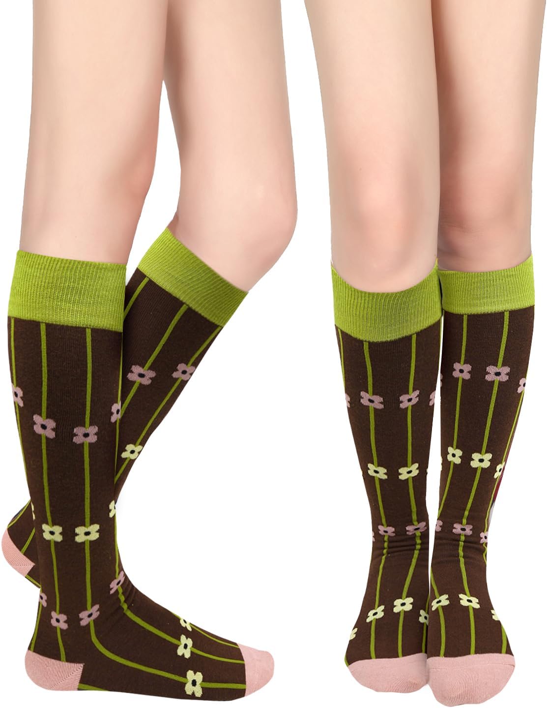 Benefeet Womens Knee High Striped Checkered High Knee Socks Cotton Long Sports Tube Socks - Image 7