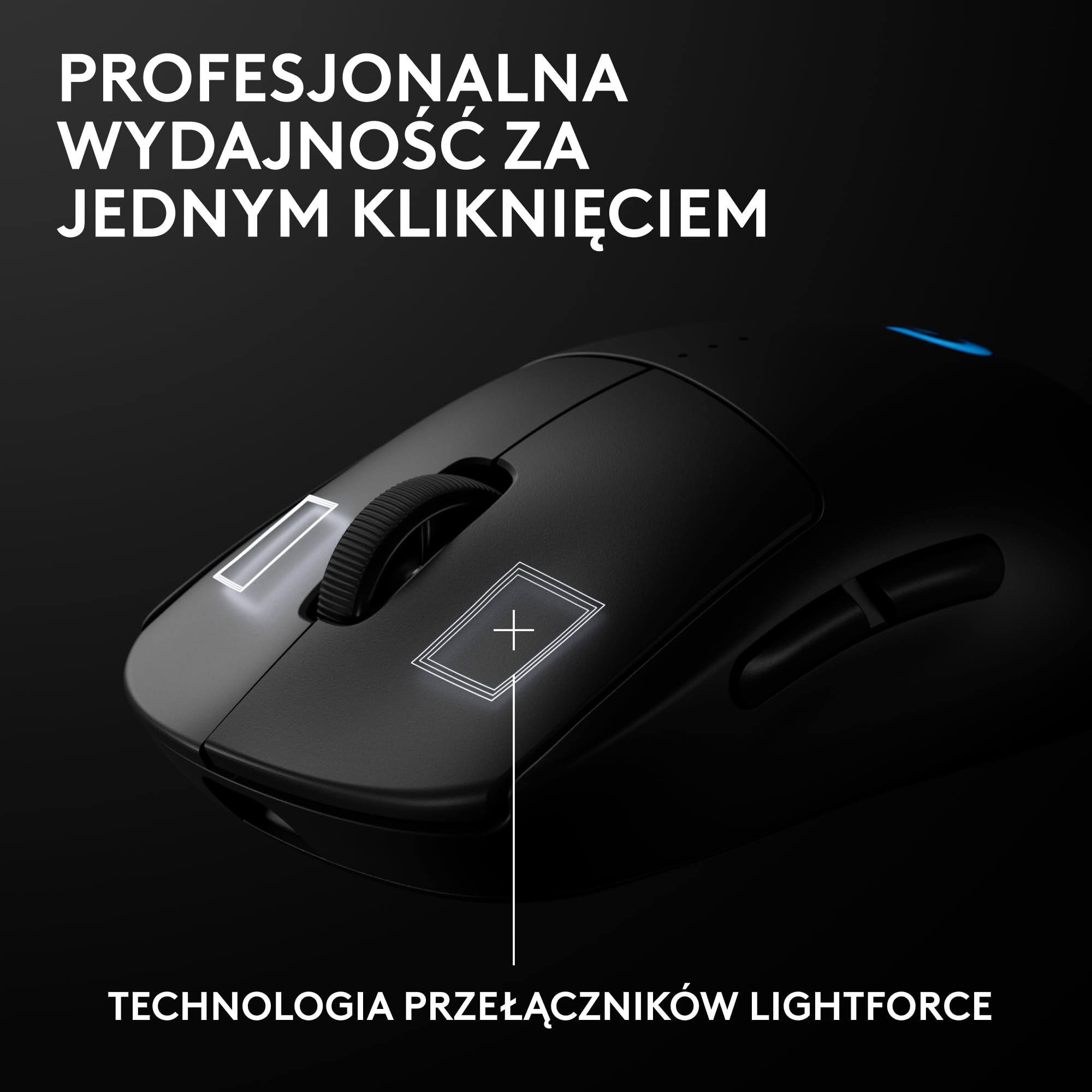Bezprzewodowa mysz do gier PRO 2 LIGHTSPEED, do 4 konfigurowalnych i przełączanych magnetycznych przycisków bocznych, ładowanie przez USB-C, czujnik 32k DPI do komputerów PC/Mac