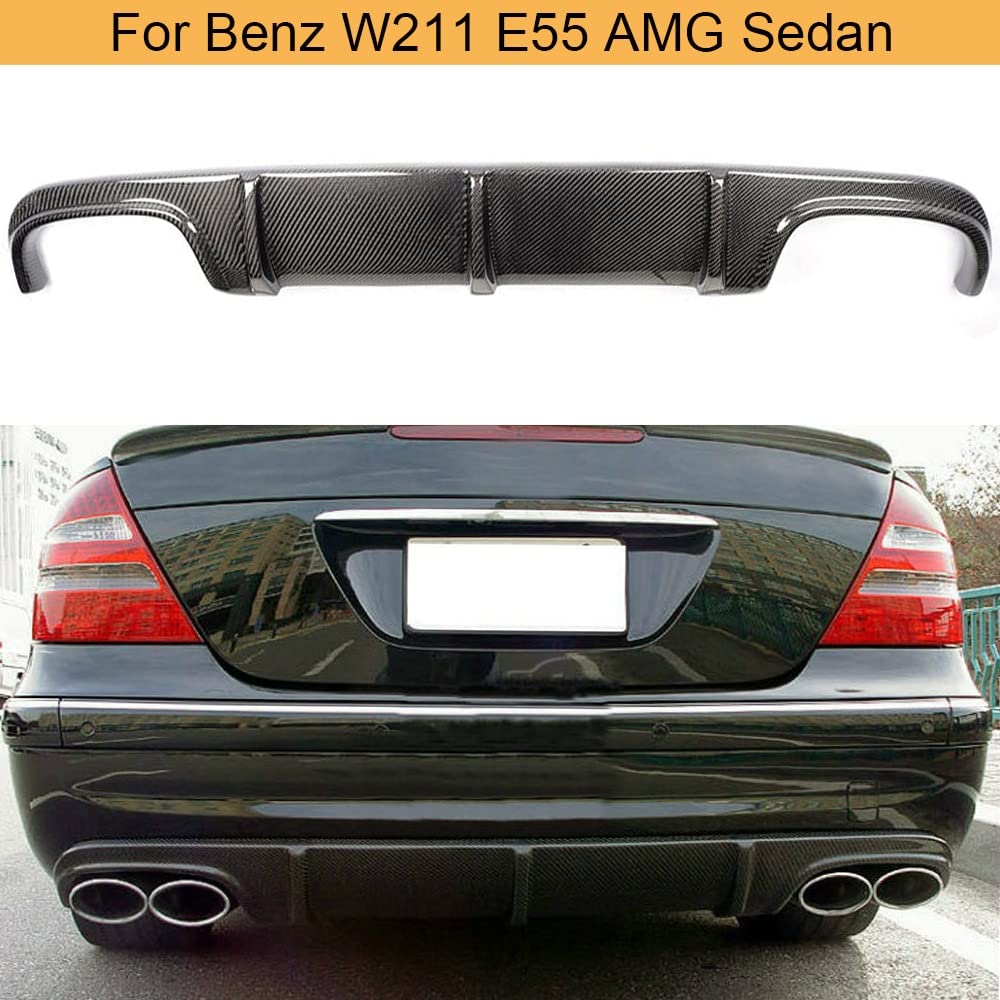 Diffuseur de Pare-Chocs arrière de Voiture Aide à la lèvre for Mercedes Benz E Class W211 E55 AMG Sedan 4D 2002-2006 Diffuseur arrière Spoiler Lip Spoiler Fibre de Carbone