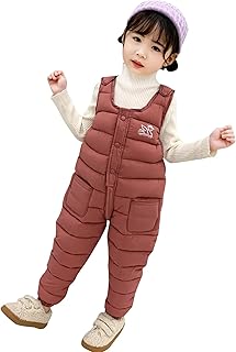 Mono Color Carne Adulto Niño Niños Niño pequeño Niño pequeño Bebé Niños Niñas Sin Mangas Sólido Mono Algodón Wadded Suspender Ski Bib Pantalones Overoles Pantalones Traje Ropa Pantalón (4-5 Years)