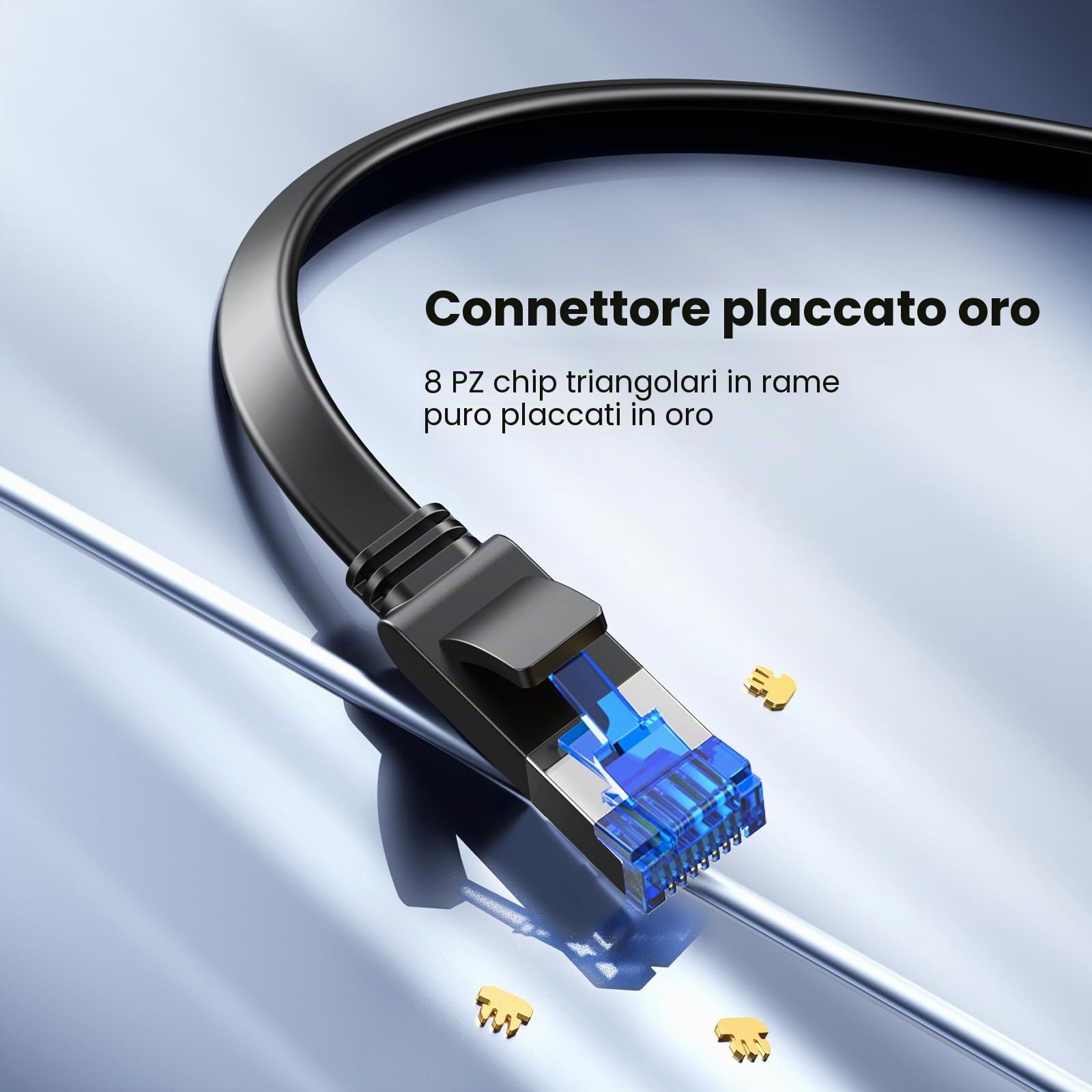 UGREEN Cat 8 10M Cavo Ethernet POE Lan RJ45 40Gbps 2000MHz Alta Velocità per Gaming Switches PS5/4/3 Xbox One Switchs Router PC Smart-TVs Blu-ray-Player Cat 7 6a 6 5e 5
